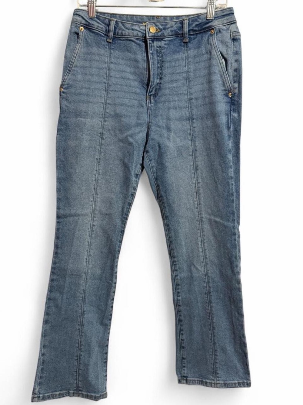 High-Rise Straight Leg Jeans in Medium Wash